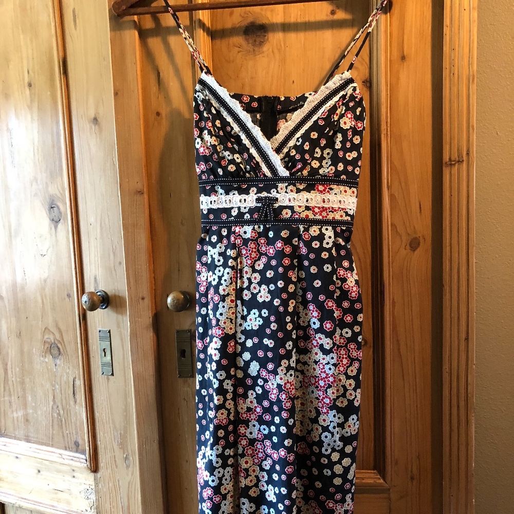 Floral black sun dress
